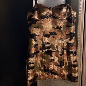 Michael Kors Sequin Camouflage Mini Dress